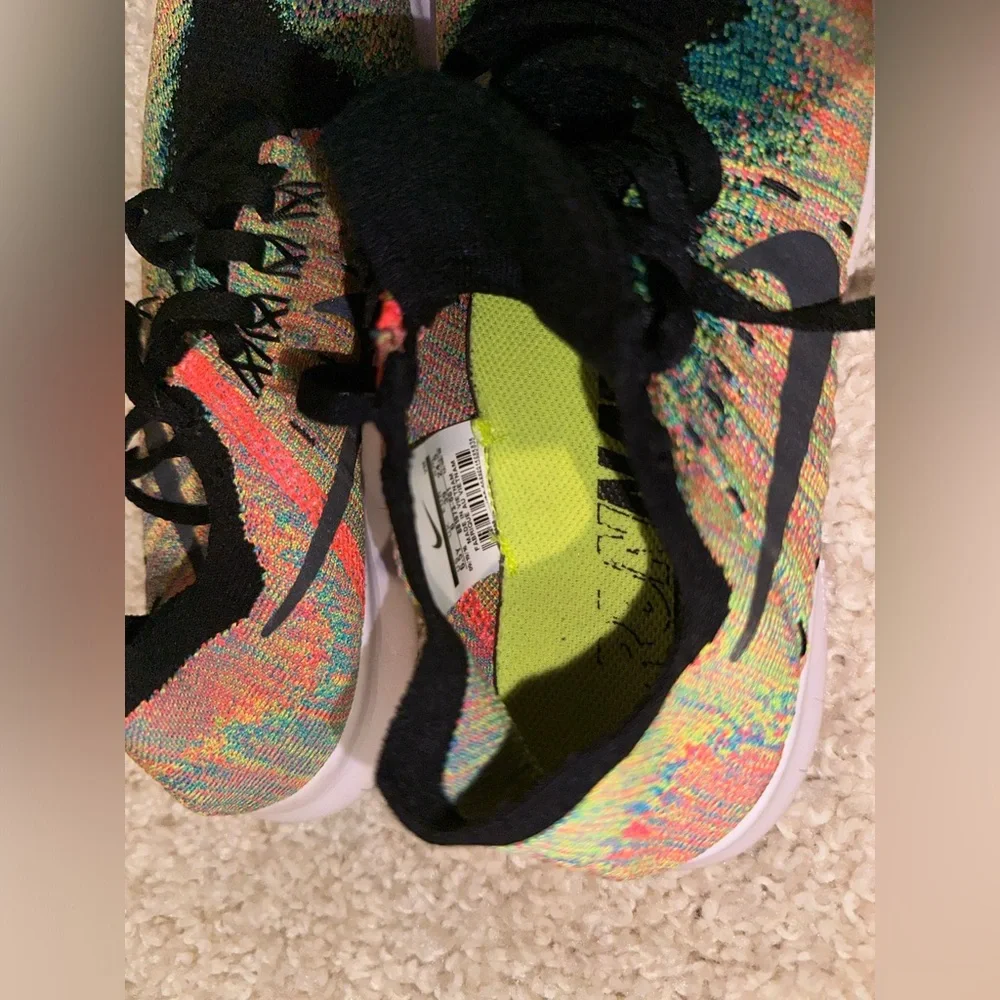 NIKE FREE RN FLYKNIT 2017 'BLUE LAGOON' big kids size 5.5 woman’s size 7.5